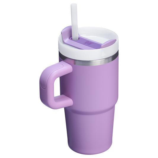 The Quencher H2.O 20 oz FlowState Tumbler with handle and straw in Lilac Purple