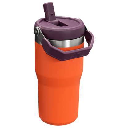 Stanley The IceFlow FlipStraw Tumbler Water Bottle 20 OZ In Tigerlily Orange