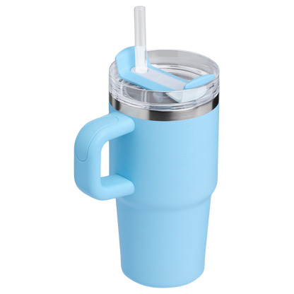 The Stanley Quencher H2.O FlowState Tumbler with Handle 20 OZ Cup in Powder Blue Crush