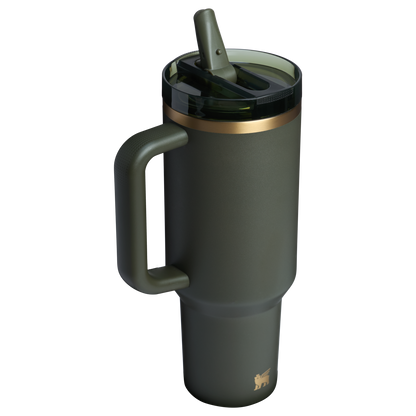 The Stanley Quencher ProTour Flip Straw Insluated Tumbler 40 Oz in Cyprus Green