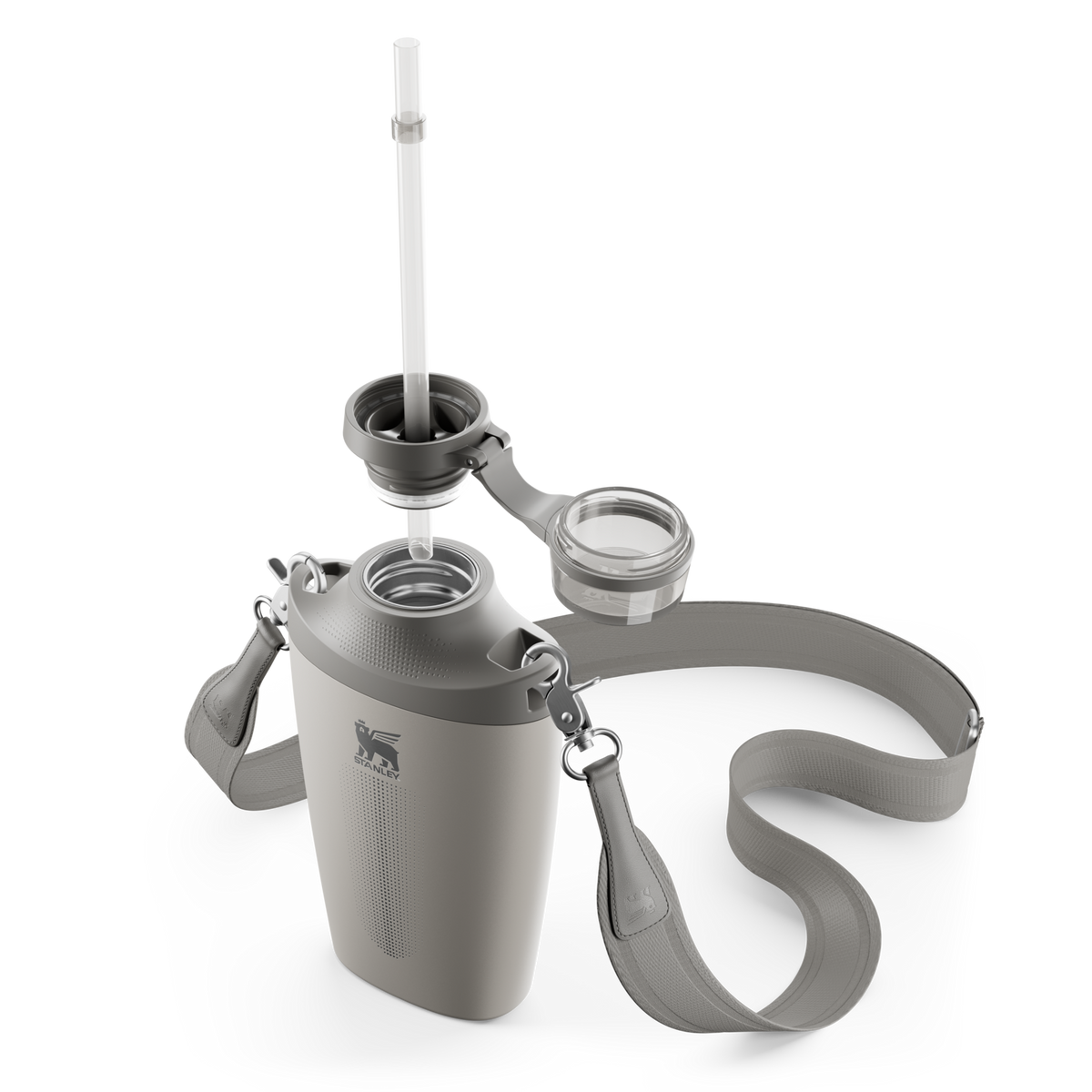 Stanley Crossbody Water Bottle in Ash Grey