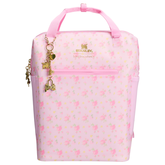Stanley LoveShackFancy 14 QT All Day Madeleine Mini Cooler Backpack in Ibiza Sunset Pink