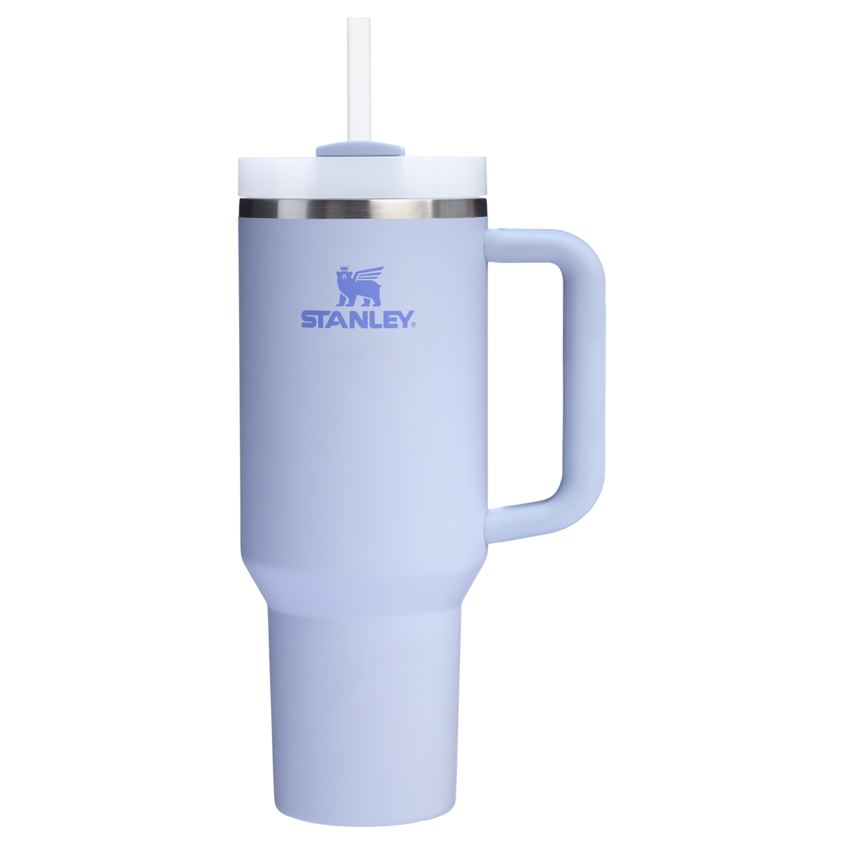 Stanley 40 OZ Quencher FlowState Stainless Steel Tumbler In Dew Drop Purple with Straw And Handle
