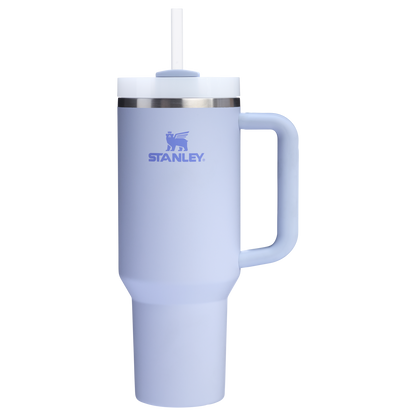Stanley 40 OZ Quencher FlowState Stainless Steel Tumbler In Dew Drop Purple with Straw And Handle