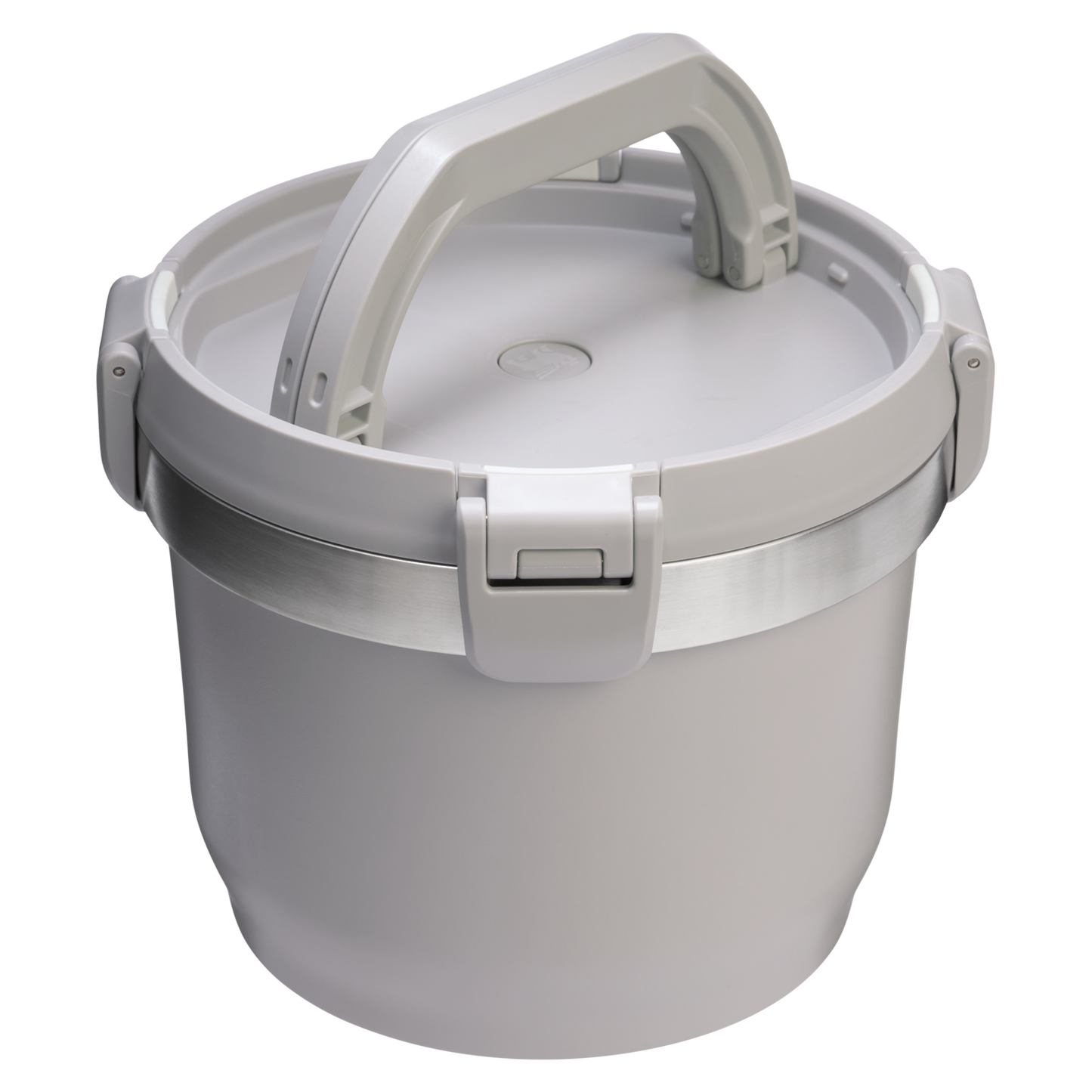 Stanley Fresh-To-Table 3 qt Leakproof Crock in Ash Grey with sealed lid and side latches