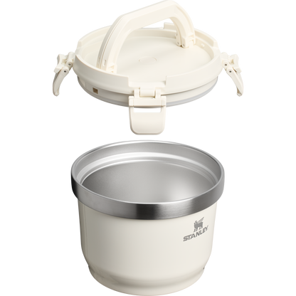 Stanley Fresh-To-Table 3 qt Leakproof Crock in Cream White with sealed lid and side latches