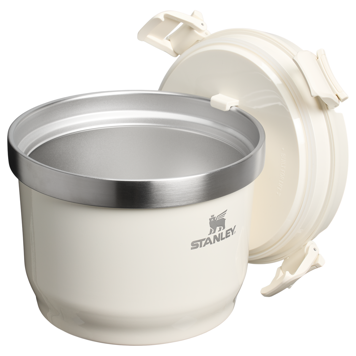 Stanley Fresh-To-Table 3 qt Leakproof Crock in Cream White with sealed lid and side latches