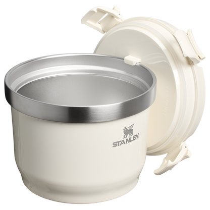 Stanley Fresh-To-Table 3 qt Leakproof Crock in Cream White with sealed lid and side latches