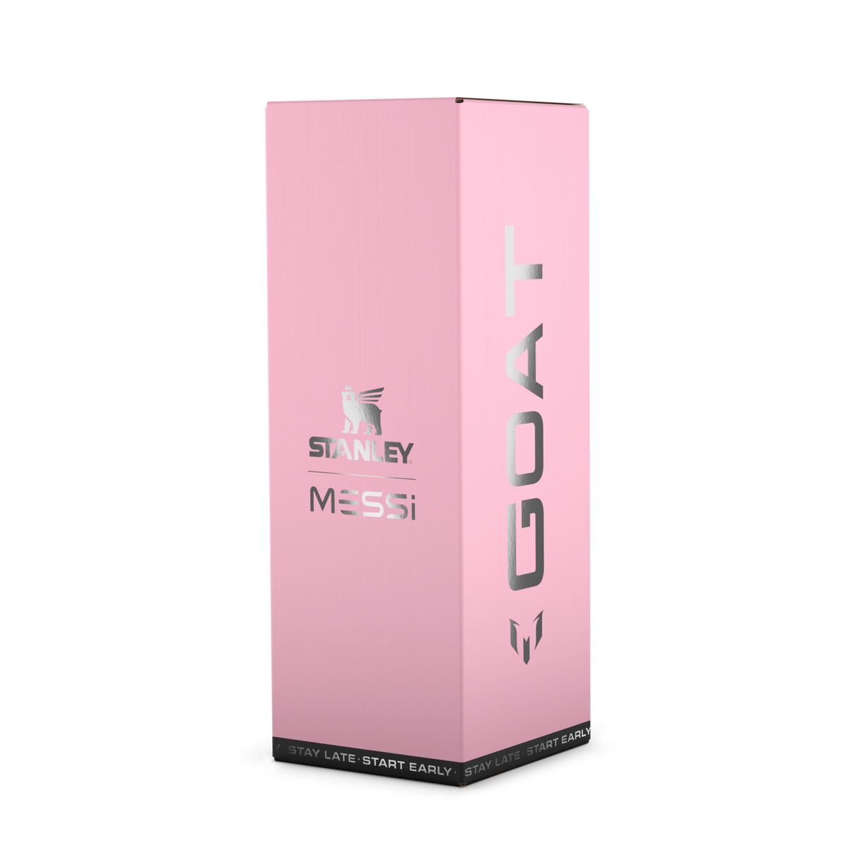 The Messi x Stanley IceFlow™ Water Bottle with Flip Straw Lid 24 OZ In Messi GOAT Pink