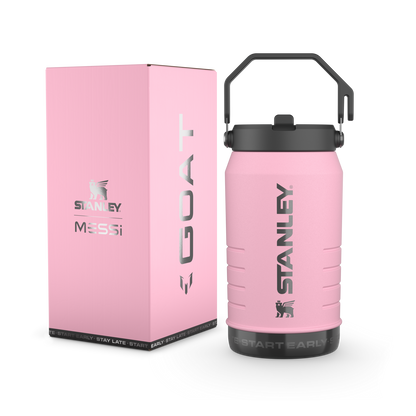 The Messi x Stanley IceFlow™ Water Jug with Fast Flow Lid 64 OZ In Messi GOAT Pink