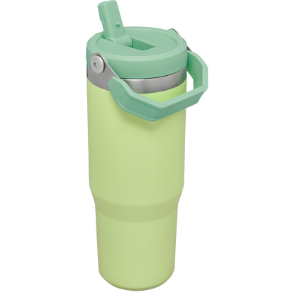 Stanley 30 oz IceFlow Flip Straw Water Bottle In Citron Green