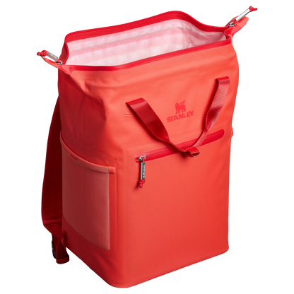 Stanley 14 Quart All Day Madeleine Mini Soft Sided Cooler Backpack In Hot Coral Red