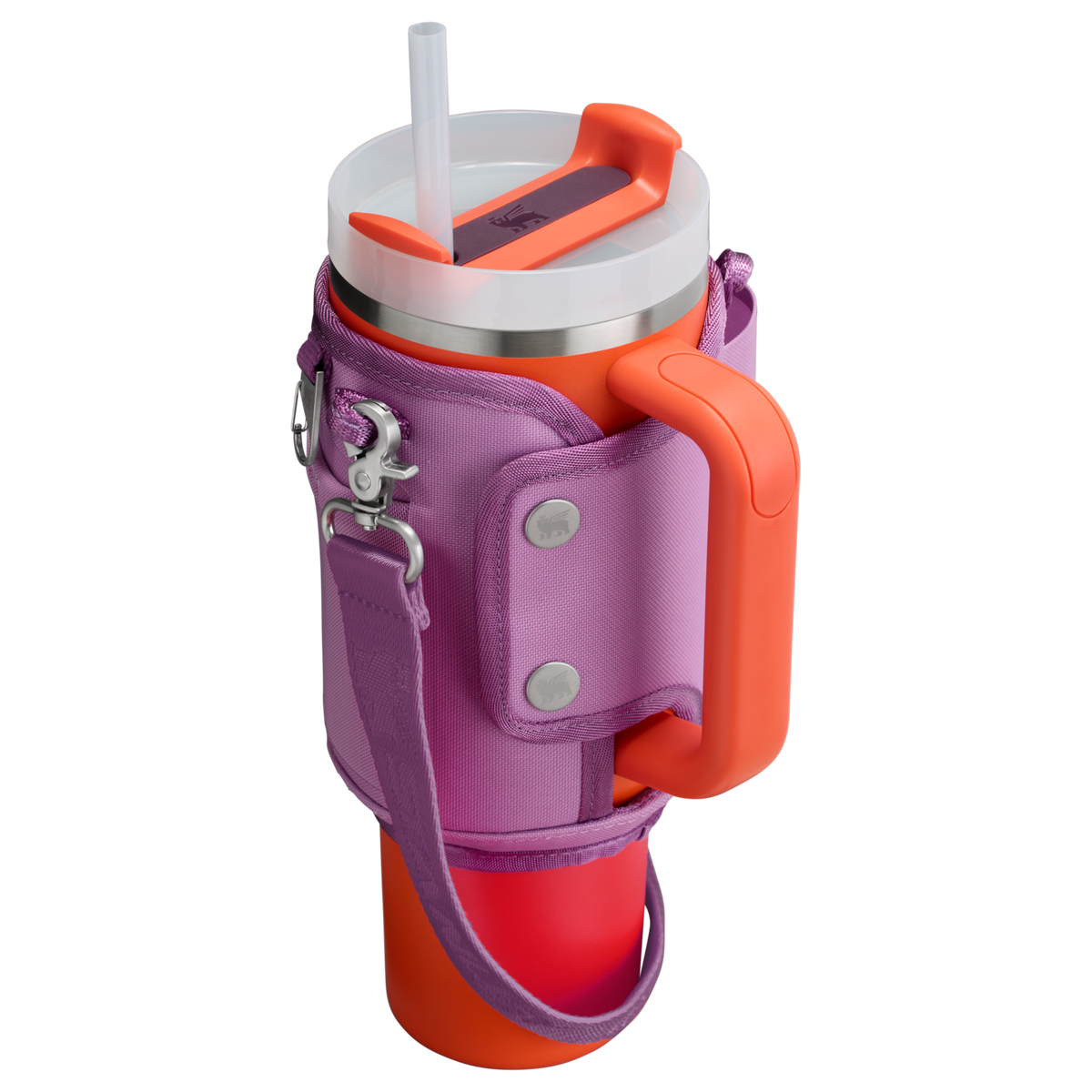 Stanley Carry-All 40 oz Quencher with Detachable Crossbody Straps in lilac purple