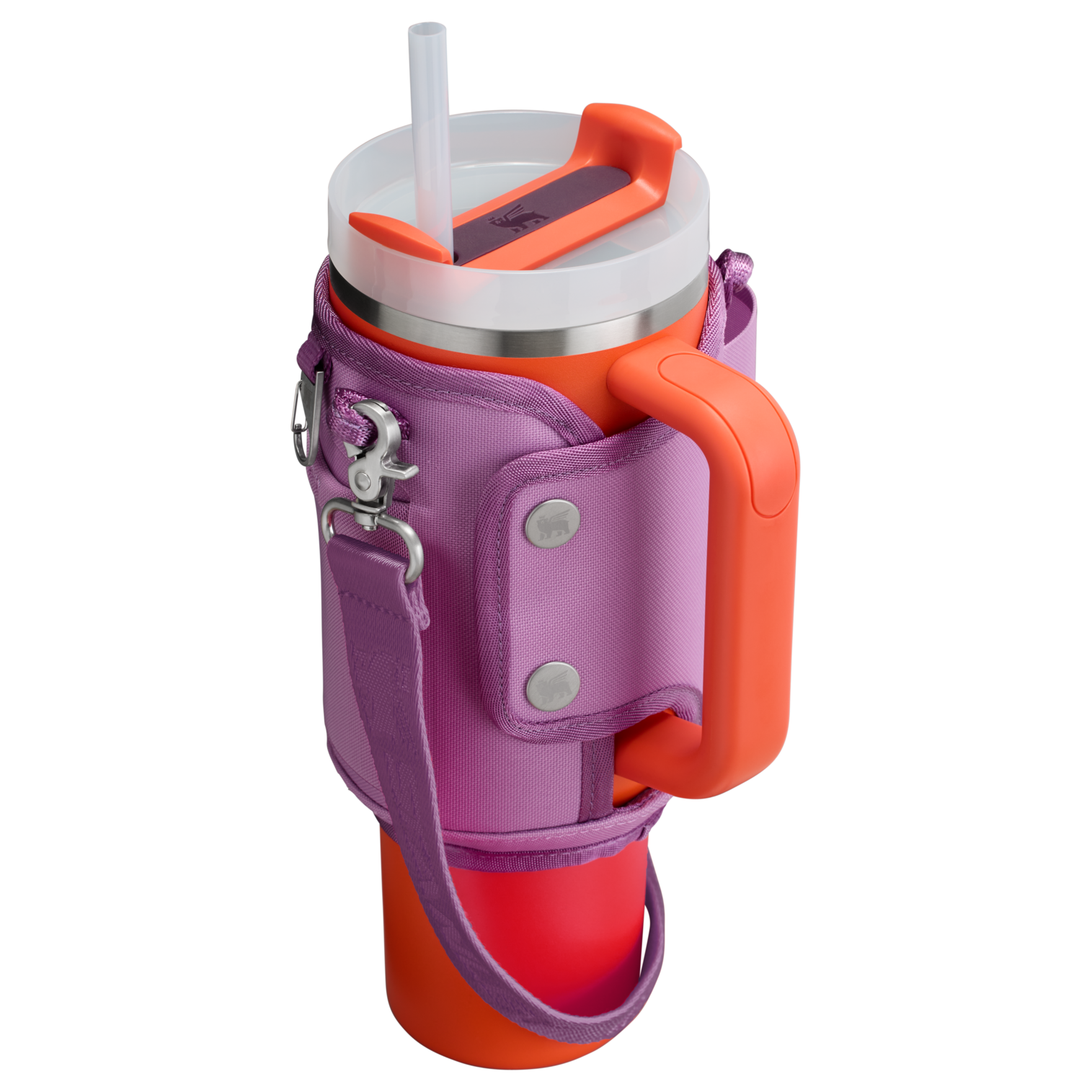 Stanley Carry-All 40 oz Quencher with Detachable Crossbody Straps in lilac purple