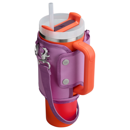 Stanley Carry-All 40 oz Quencher with Detachable Crossbody Straps in lilac purple