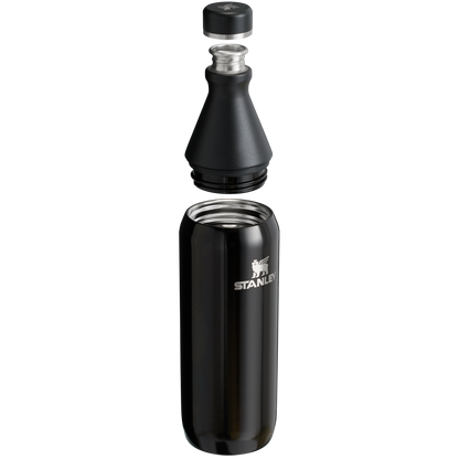 Stanley Leak Proof 20 OZ All Day Slim Bottle with removable collar in Black Gloss