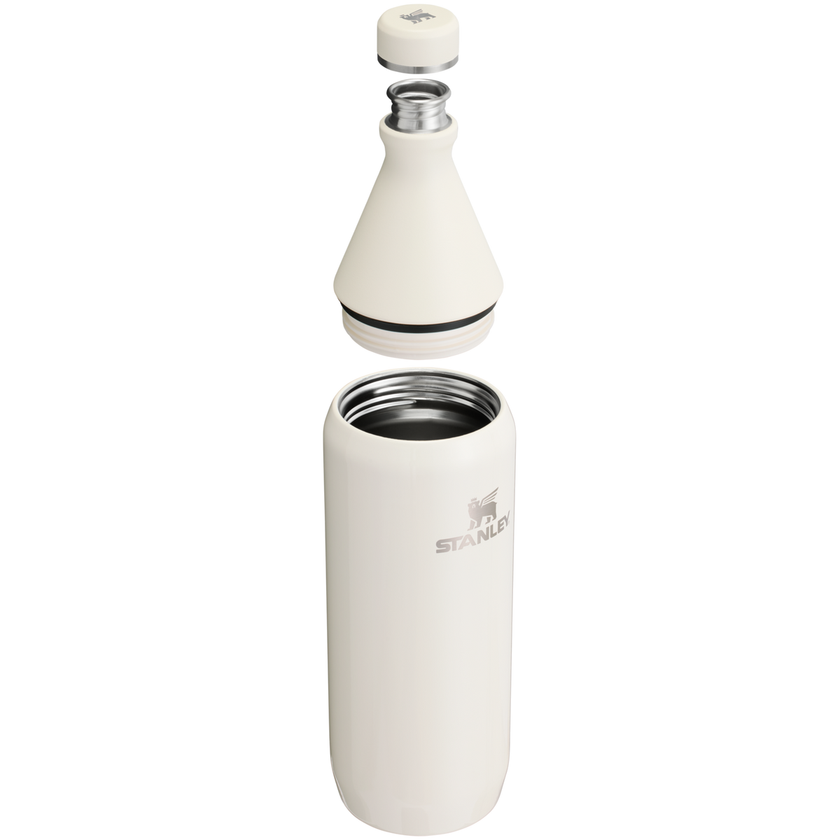Stanley Leak Proof 34 OZ All Day Slim Bottle with removable collar in Cream Gloss