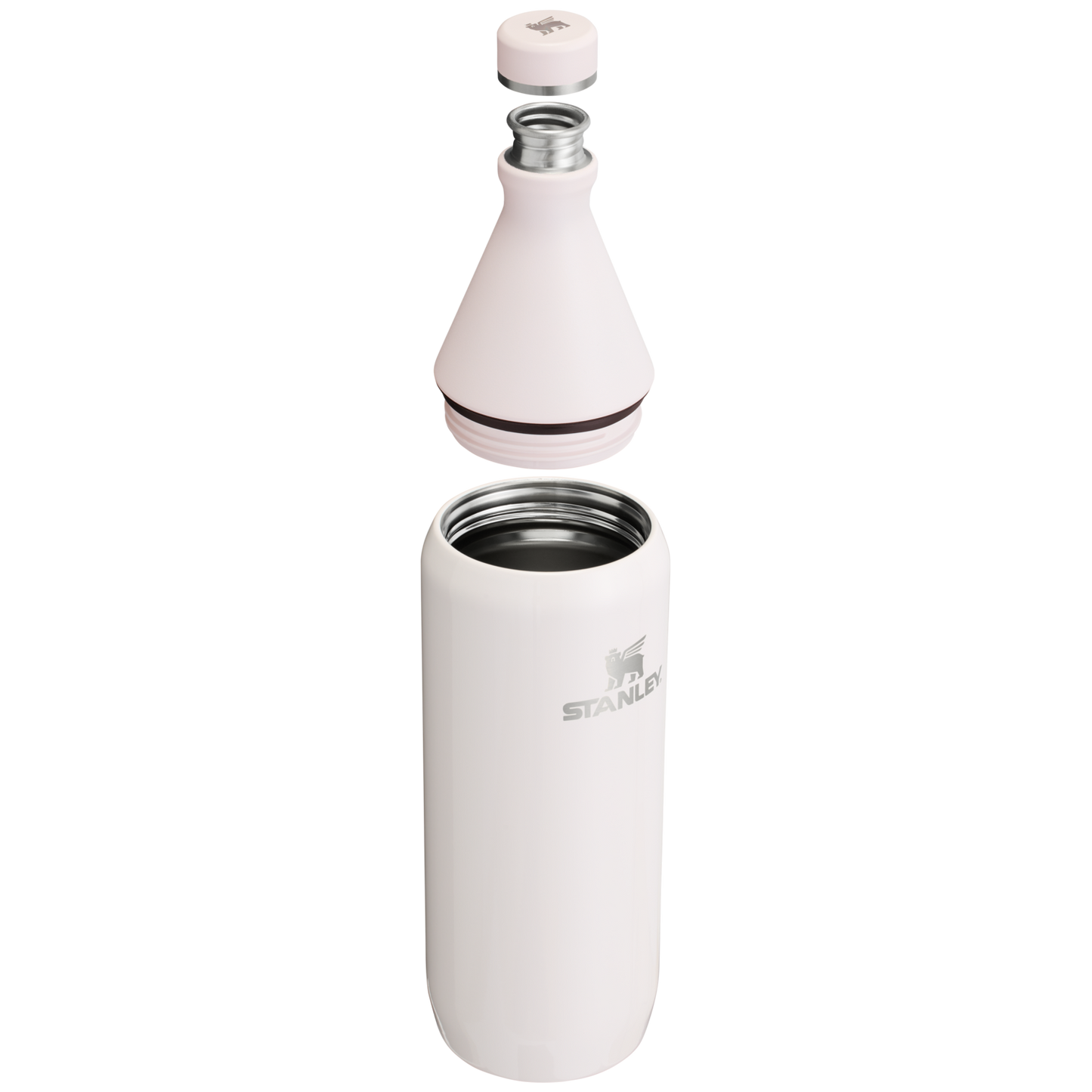 Stanley Leak Proof 34 OZ All Day Slim Bottle with removable collar in Rose Quartz Gloss