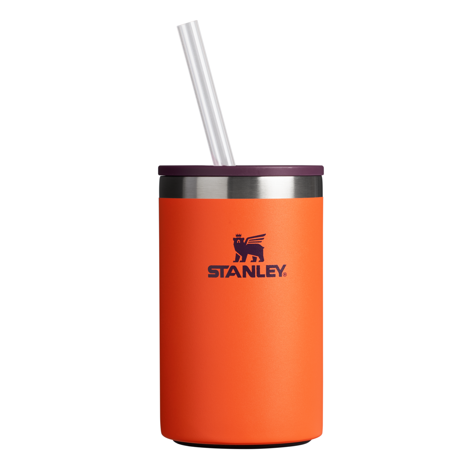 Stanley Everyday Can Cooler cup 10 oz with straw in Tigerlily Plum