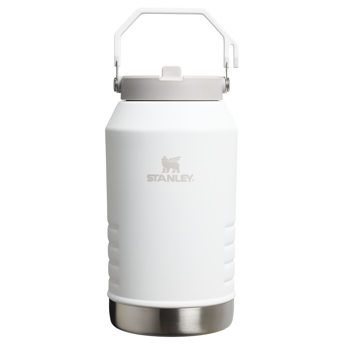 Stanley 96 OZ Stainless Steel IceFlow Slip Straw Water Jug In Frost White