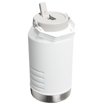 Stanley 96 OZ Stainless Steel IceFlow Slip Straw Water Jug In Frost White