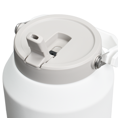 Stanley 96 OZ Stainless Steel IceFlow Slip Straw Water Jug In Frost White