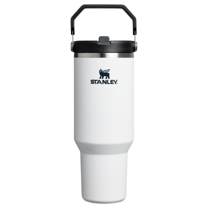 Stanley 40 OZ Ice Flow Flip Straw Insulated Tumbler In Chalk White