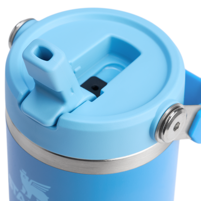 Stanley 14 OZ Ice Flow Flip Straw Insulated Tumbler In Azure Blue
