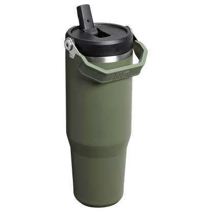 Stanley 30 OZ Ice Flow Flip Straw Insulated Tumbler In Dried Pine Green