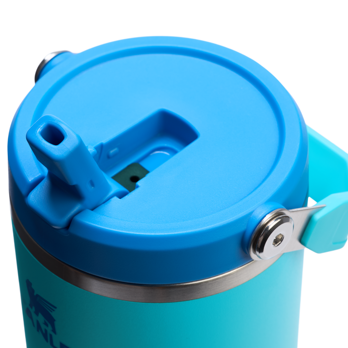 Stanley 40 OZ IceFlow Flip Straw Stainless Steel Tumbler In Splash Blue