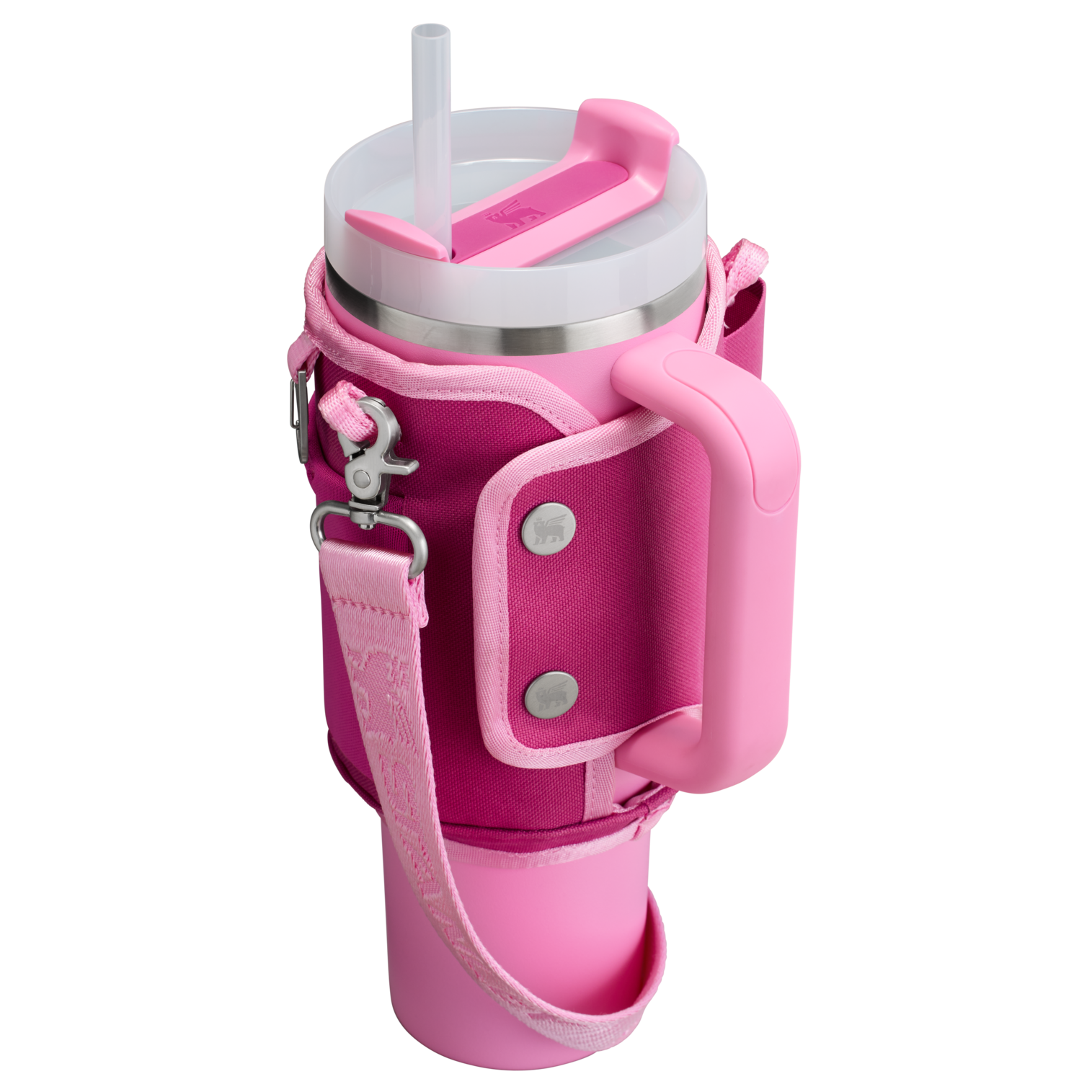 Stanley Carry-All 40 oz Quencher with Detachable Crossbody Straps in Fuchsia