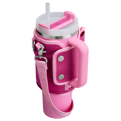 Stanley Carry-All 40 oz Quencher with Detachable Crossbody Straps in Fuchsia