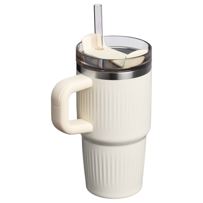 Stanley 20 OZ Quencher Fluted Insulate Tumbler In Cream White