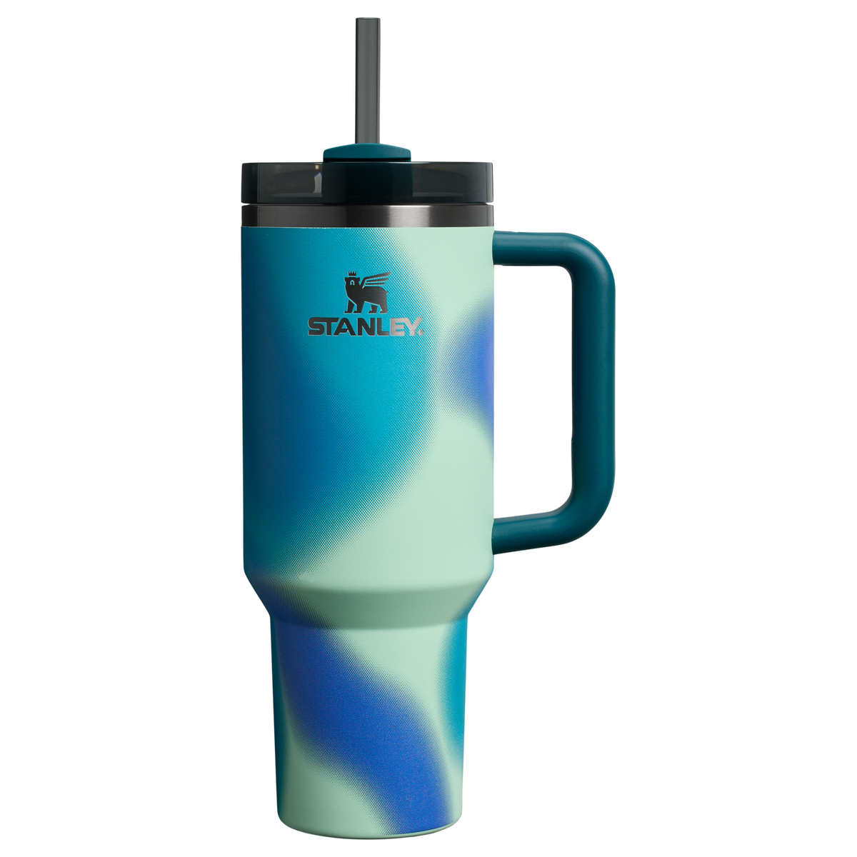 Stanley 40 OZ New Frequency Quencher Insulated Tumbler Cup In Coastal Teal Motion Blue