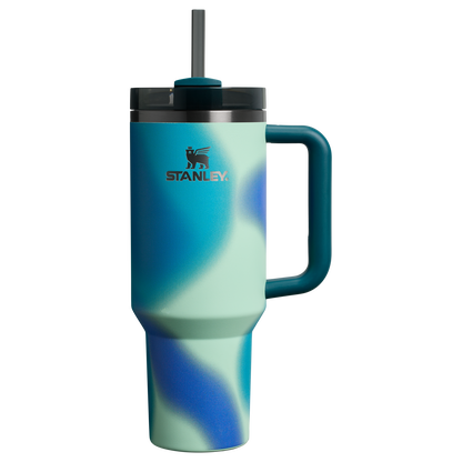 Stanley 40 OZ New Frequency Quencher Insulated Tumbler Cup In Coastal Teal Motion Blue