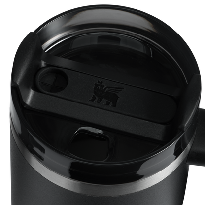 The Quencher H2.O 20 oz FlowState Tumbler with handle and straw in Black