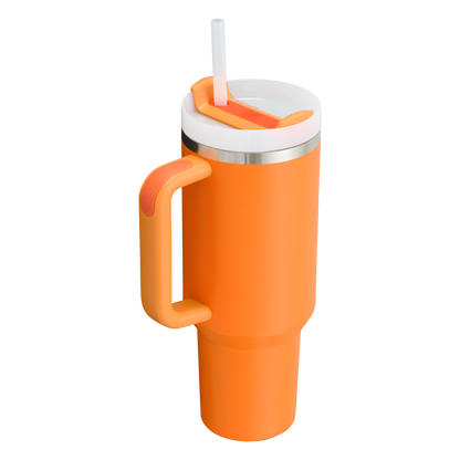Stanley Quencher H2.O FlowState Insulated Tumbler 40OZ Cup In Goldenrod Orange
