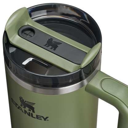 Stanley Quencher 30 OZ Insulated Tumbler Cup With Straw & Handle In Dried Pine Green