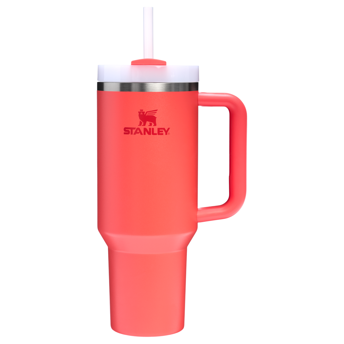 Stanley Quencher H2.O FlowState Tumbler Cup 40 OZ In Hot Coral Red