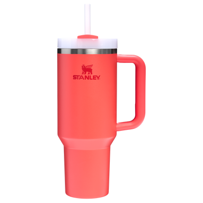 Stanley Quencher H2.O FlowState Tumbler Cup 40 OZ In Hot Coral Red