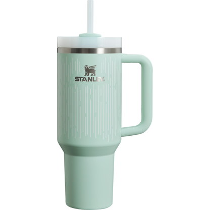 The Stanley Quencher H2.O FlowState Tumbler 40OZ Cup In Mint Soft Rain