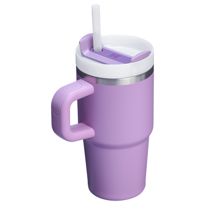 The Quencher H2.O 20 oz FlowState Tumbler with handle and straw in Lilac Purple