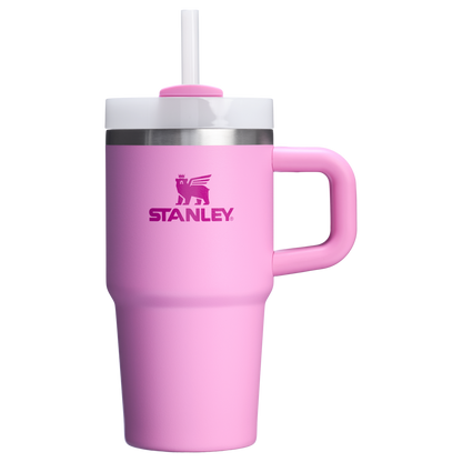 The Quencher H2.O 20 oz FlowState Tumbler with handle and straw in Peony Pink