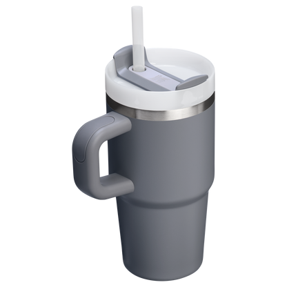 The Quencher H2.O 20 oz FlowState Tumbler with handle and straw in Stone Grey