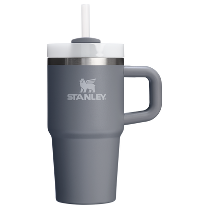 The Quencher H2.O 20 oz FlowState Tumbler with handle and straw in Stone Grey