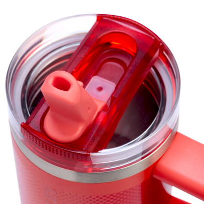 Stanley 14 OZ ProTour Flip Straw Tumbler Cup In Hot Coral Red