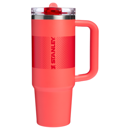 Stanley Quencher ProTour Flip Straw Tumbler Cup 30 OZ In Hot Coral Red Fade