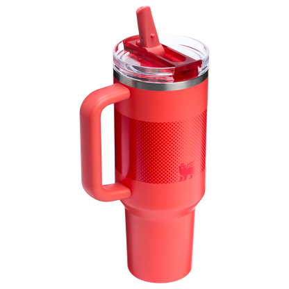 Stanley 40 OZ Quencher ProTour Flip Straw Tumbler In Hot Coral Red