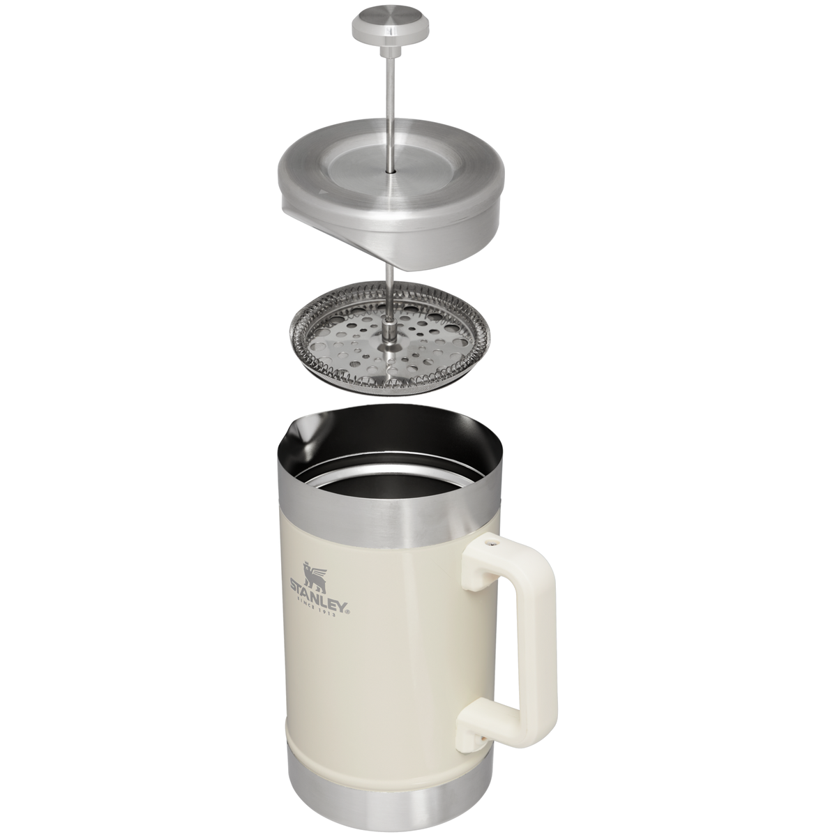 Stanley Stay-Hot French Press 48 OZ In Cream Gloss White