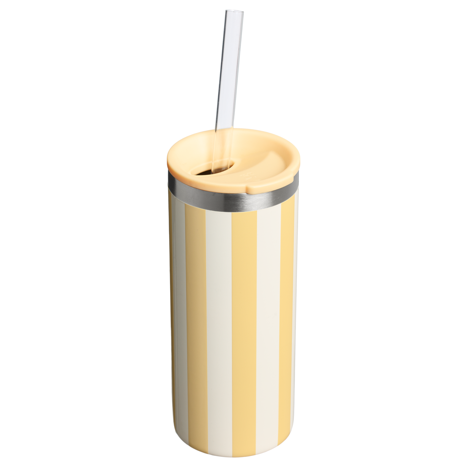 Stanley 10 OZ Everyday Slim Can Cooler Cup In Butter Yellow Stripe From The Oasis Collection